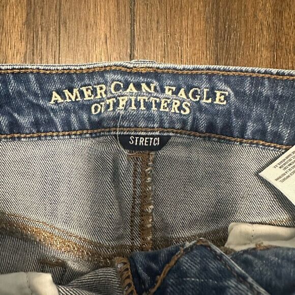 AMERICAN EAGLE Distressed Hi-Rise Festival Jean Shorts Size 0 Sequin Pockets - Picture 4 of 5